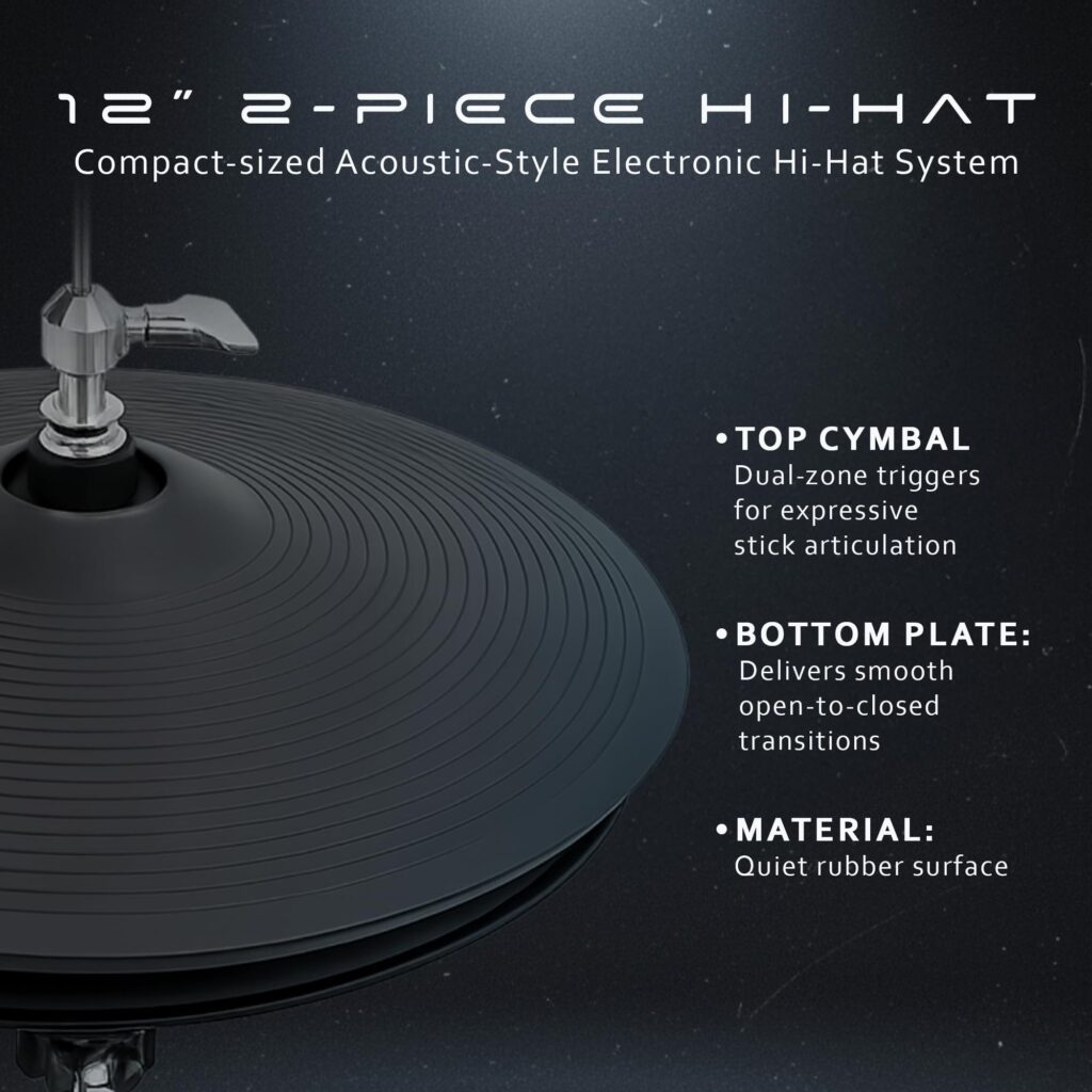 12" 2-Piece Electronic Hi-Hat Cymbals — image 2