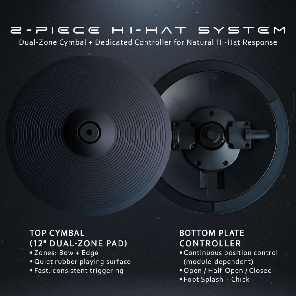 12" 2-Piece Electronic Hi-Hat Cymbals — image 3