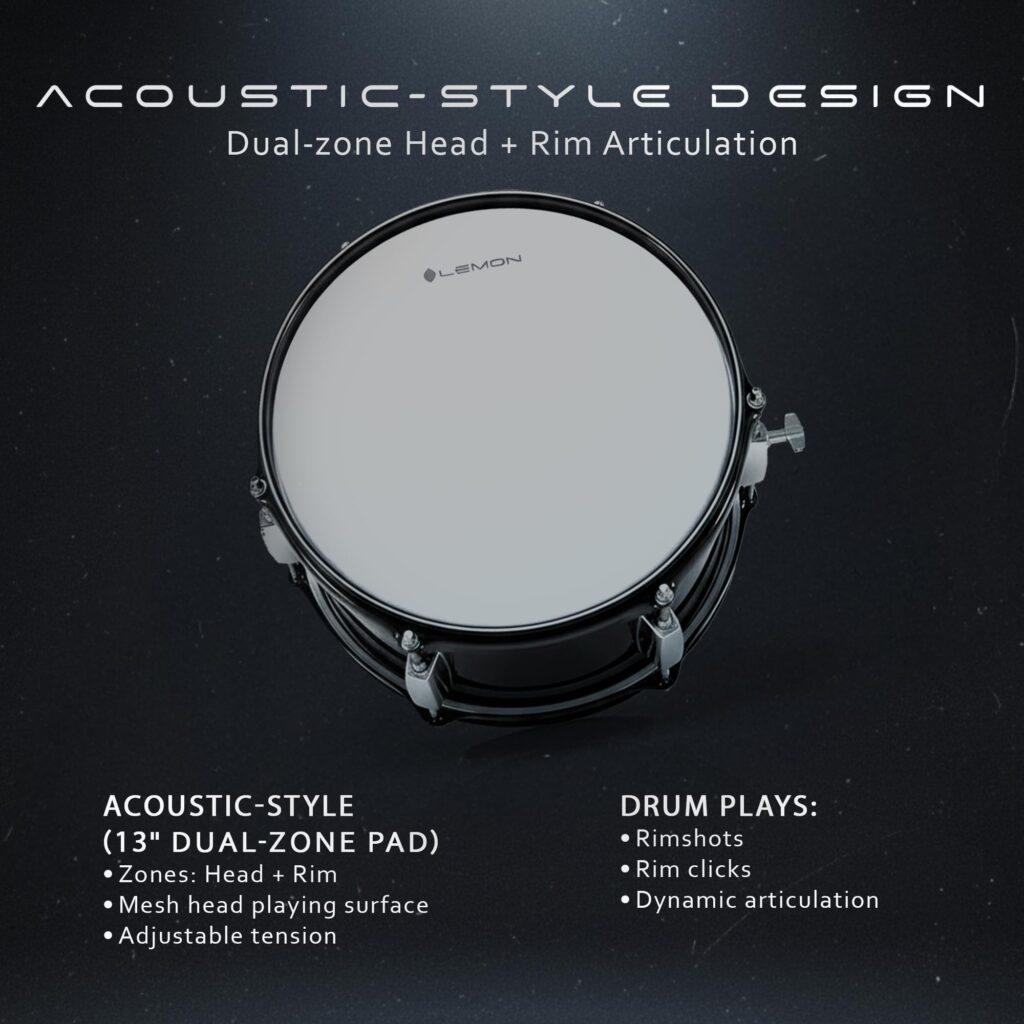 Lemon T950 13x5 inch Electronic Snare Drum - view 3
